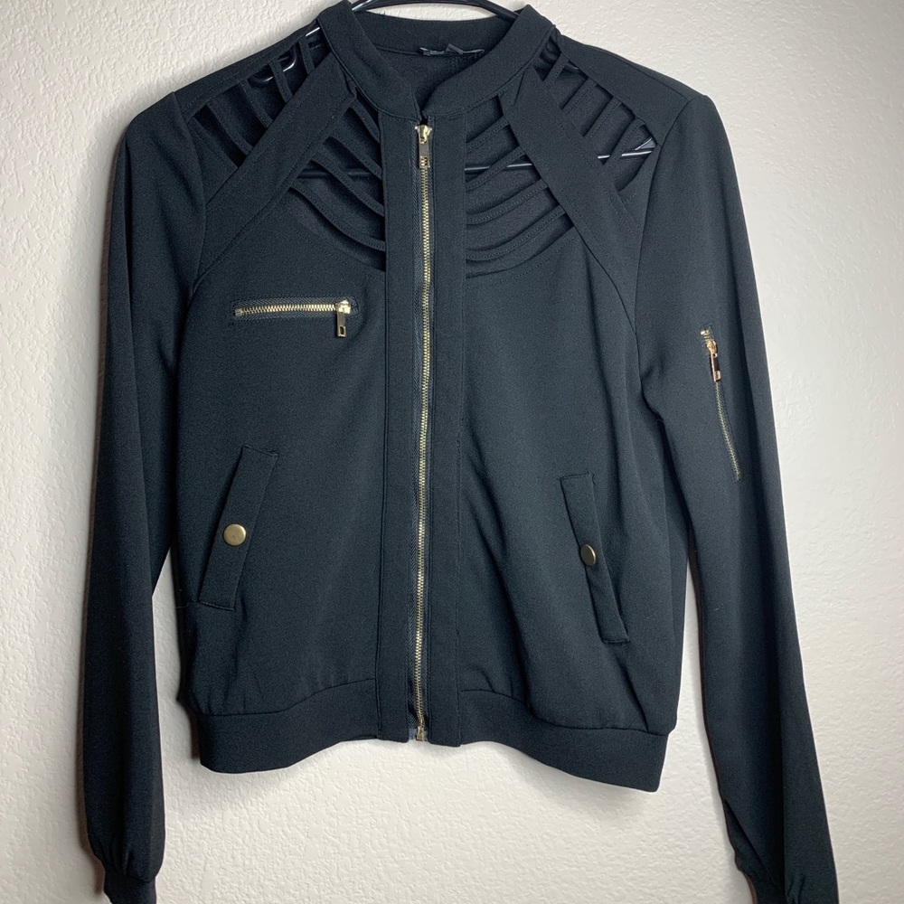 Black jacket with gold detail